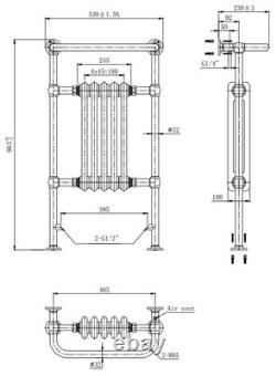 Chatsworth Traditional Heated Towel Rail Radiator Victorian