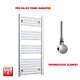 Chrome 1000 X 500 Mm Electric Heated Towel Rail Radiator Bathroom Pre-filled Htr