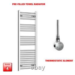 Chrome 1200 x 400 mm Electric Heated Towel Rail Radiator Bathroom Pre-Filled HTR