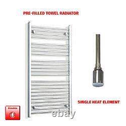 Chrome 1200 x 600 mm Electric Heated Towel Rail Radiator Bathroom Pre-Filled HTR