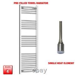 Chrome 1400 x 500 mm Electric Heated Towel Rail Radiator Bathroom Pre-Filled HTR
