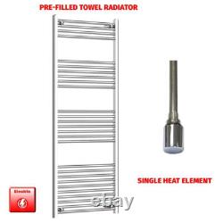 Chrome 1600 x 600 mm Electric Heated Towel Rail Radiator Bathroom Pre-Filled HTR