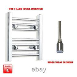 Chrome 400 x 350 mm Electric Heated Towel Rail Radiator Bathroom Pre-Filled HTR