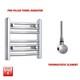 Chrome 400 X 400 Mm Electric Heated Towel Rail Radiator Bathroom Pre-filled Htr