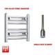 Chrome 400 X 500 Mm Electric Heated Towel Rail Radiator Bathroom Pre-filled Htr