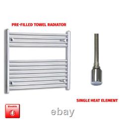 Chrome 700 x 900 mm Electric Heated Towel Rail Radiator Bathroom Pre-Filled HTR