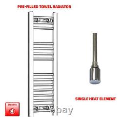 Chrome 800 x 300 mm Electric Heated Towel Rail Radiator Bathroom Pre-Filled HTR