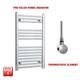 Chrome 800 X 400 Mm Electric Heated Towel Rail Radiator Bathroom Pre-filled Htr