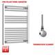 Chrome 800 X 600 Mm Electric Heated Towel Rail Radiator Bathroom Pre-filled Htr