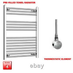 Chrome 800 x 600 mm Electric Heated Towel Rail Radiator Bathroom Pre-Filled HTR