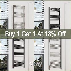 Chrome Black Heated Towel Rail Radiator Straight Curved Ladder Warmer All Sizes