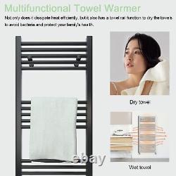 Chrome Black Heated Towel Rail Radiator Straight Curved Ladder Warmer All Sizes