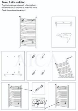 Chrome Black Heated Towel Rail Radiator Straight Curved Ladder Warmer All Sizes