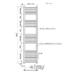 Chrome Black Heated Towel Rail Radiator Straight Ladder Warmer All Sizes