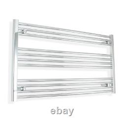 Chrome Central Heating Heated Towel Rail Radiator Flat Panel Bathroom Warmer UK