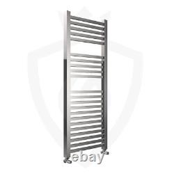 Chrome Designer Heated Towel Rail Radiator Square Edge Ladder 500mm x 1200mm