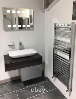 Chrome Designer Heated Towel Rail Radiator Square Edge Ladder 500mm x 1200mm