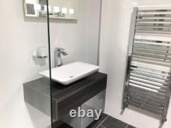 Chrome Designer Heated Towel Rail Radiator Square Edge Ladder 500mm x 1200mm