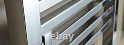 Chrome Designer Heated Towel Rail Radiator Square Edge Ladder 500mm x 1200mm