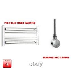 Chrome Electric Heated Towel Rail 400x800mm Ladder Pre-Filled Timer Bathroom UK