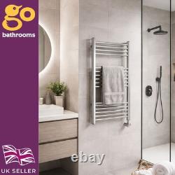 Chrome Electric Heated Towel Rail 770x500mm Smart 300W Bathroom Radiator