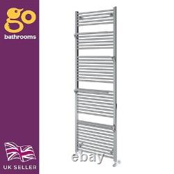 Chrome Heated Bathroom Towel Rail with Hangers Bathroom Storage 1800x600mm