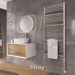 Chrome Heated Bathroom Towel Rail with Hangers Bathroom Storage 1800x600mm