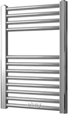 Chrome Heated Towel Rail 400x600mm Flat Radiator for Central Heating, Modern