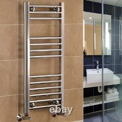 Chrome Heated Towel Rail 400x600mm Flat Radiator for Central Heating, Modern