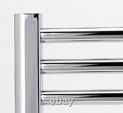 Chrome Heated Towel Rail 400x600mm Flat Radiator for Central Heating, Modern