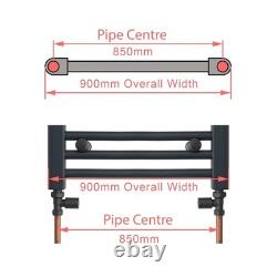 Chrome Heated Towel Rail 900x800mm Ladder 1133 BTU Central Heating UK
