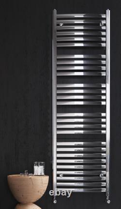Chrome Heated Towel Rail Bathroom Radiator Silver Ladder Heater 3 Sizes