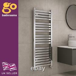 Chrome Heated Towel Rail Bathroom Radiator Silver Ladder Heater H1180 x W500mm