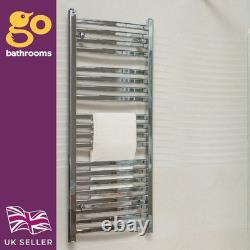 Chrome Heated Towel Rail Bathroom Radiator Silver Ladder Heater H1180 x W500mm