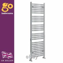 Chrome Heated Towel Rail Bathroom Radiator Silver Ladder Heater H1800 x W500mm