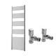Chrome Heated Towel Rail Straight Curved Bathroom Radiator Ladder With Valves