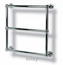 Chrome Heated Wall Traditional TOWEL RAIL Radiator 682 W x 675mm H