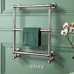 Chrome Heated Wall Traditional TOWEL RAIL Radiator 682 W x 675mm H