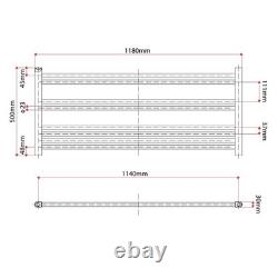 Chrome Horizontal Heated Towel Rail Radiator Modern Ladder Design 500x1180mm