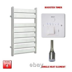 Chrome Pre-Filled Electric Towel Rail 500x800mm Flat Panel Bathroom Sale UK