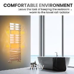 Chrome Towel Rail Radiator Designer Flat Panel Bathroom Heater Rads 1600 x 400mm