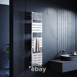 Chrome Towel Rail Radiator Designer Flat Panel Bathroom Heater Rads 1600 x 400mm