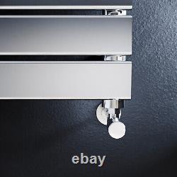 Chrome Towel Rail Radiator Designer Flat Panel Bathroom Heater Rads 1600 x 400mm