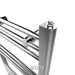 Chrome Towel Rail Radiator With Valves Bathroom Heater Straight Rads 1200 x 500