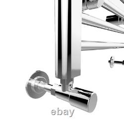 Chrome Towel Rail Radiator With Valves Bathroom Heater Straight Rads 1200 x 500
