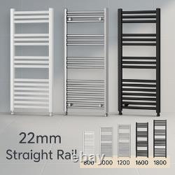 Chrome White Black Heated Towel Rail Rad Radiator Bathroom Heating Flat Straight