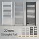 Chrome White Black Heated Towel Rail Rad Radiator Bathroom Heating Flat Straight