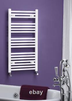Chrome White Black Heated Towel Rail Rad Radiator Bathroom Heating Flat Straight