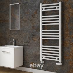 Chrome White Black Heated Towel Rail Rad Radiator Bathroom Heating Flat Straight