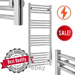 Chrome White Black Heated Towel Rail Rad Radiator Bathroom Heating Flat Straight